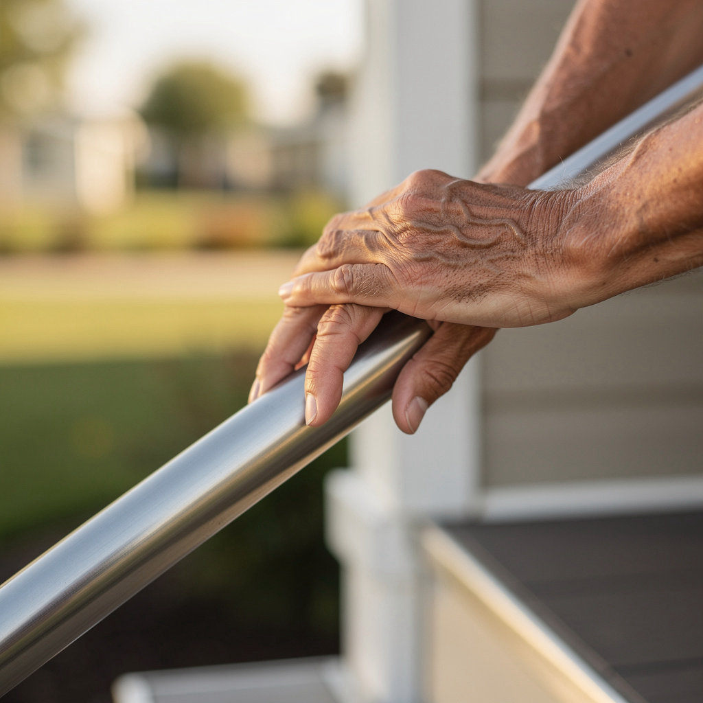 Bonita Hills Estates Mobile Home Park featured mobile home with porch and landscaping in Spring Valley, CA