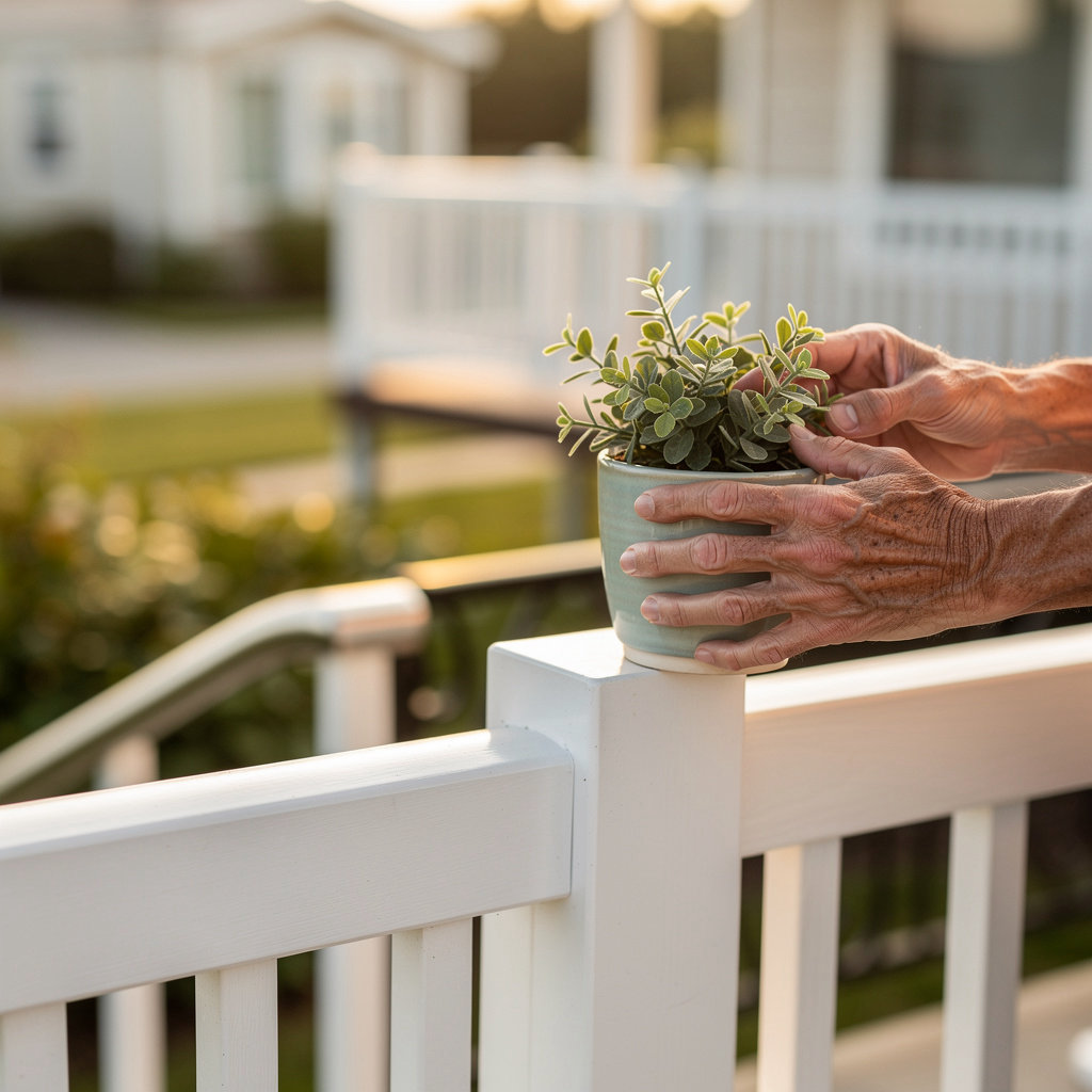 Bonita Hills Estates Mobile Home Park residents enjoying social connection in a sunny, age-restricted community common area